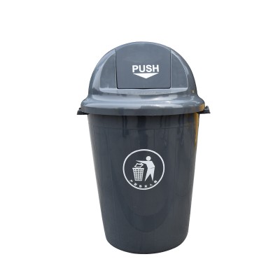 Home garbage recycling plastic trash bin with push lid